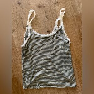 Aerie Striped Lace Trim Women’s Top